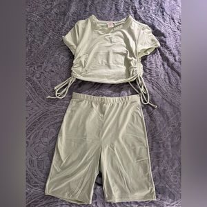 Brand new mint green biker short set size small